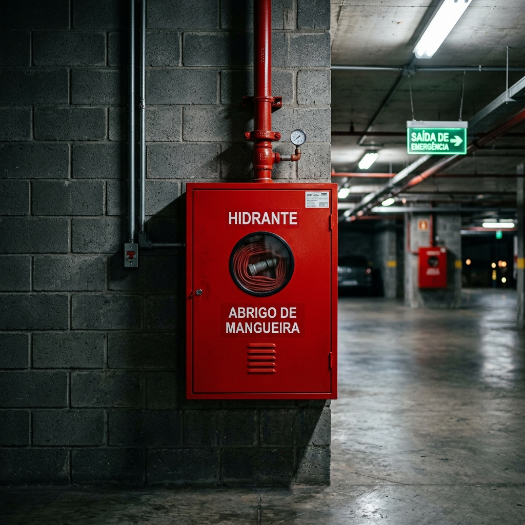 Sistema de hidrantes e bombas de incêndio industrial vermelho para AVCB